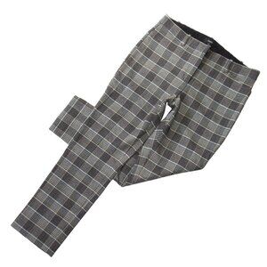 NWT THEORY Izelle in Tawny Multi City Plaid Stretch Pants 10 $275